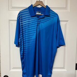 PGATOUR Airflux Mens XXL Blue Golf Polo Shirt Performance Dry Fit
